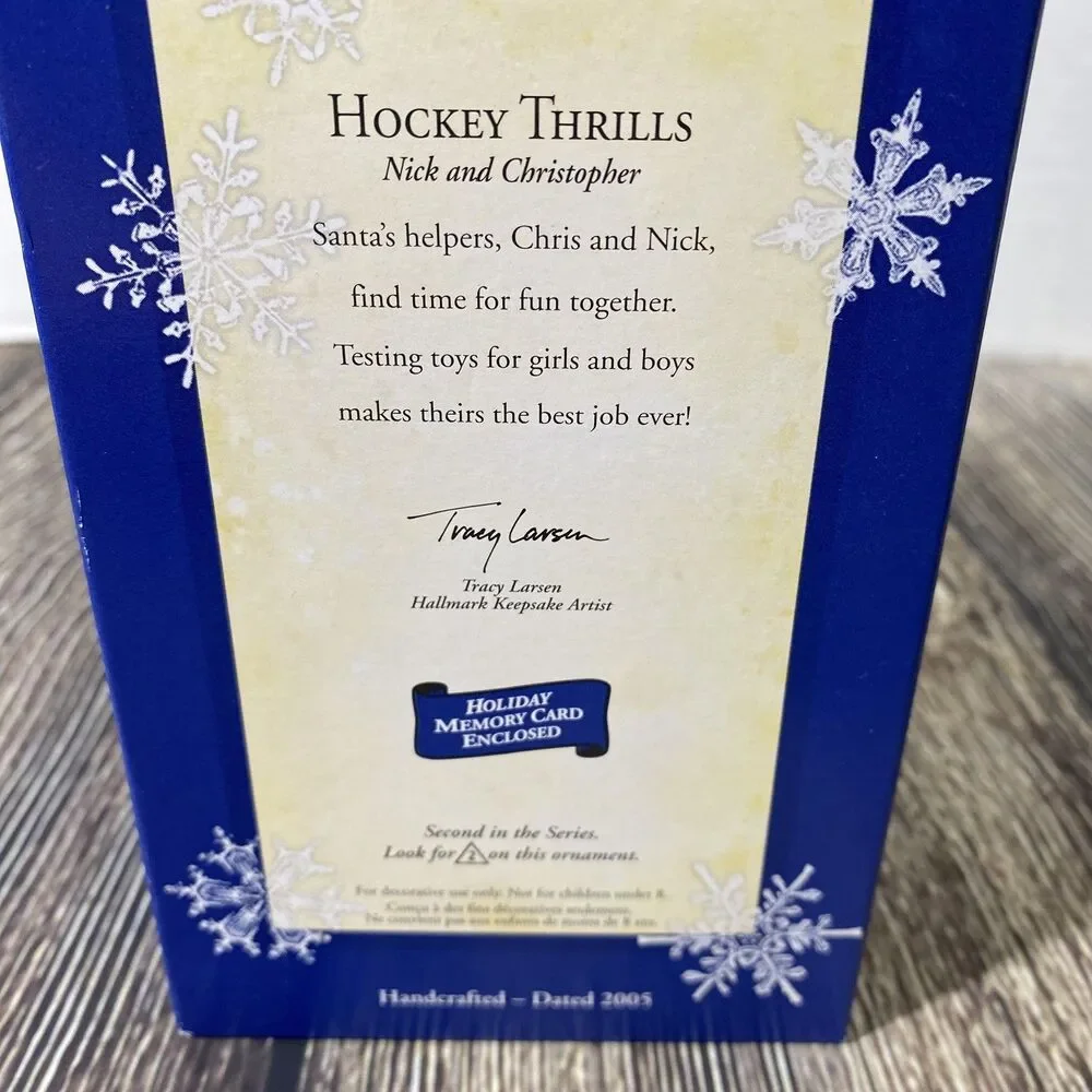 Hallmark Keepsake 'Hockey Thrills' Tree Ornament Nick & Christopher Series New